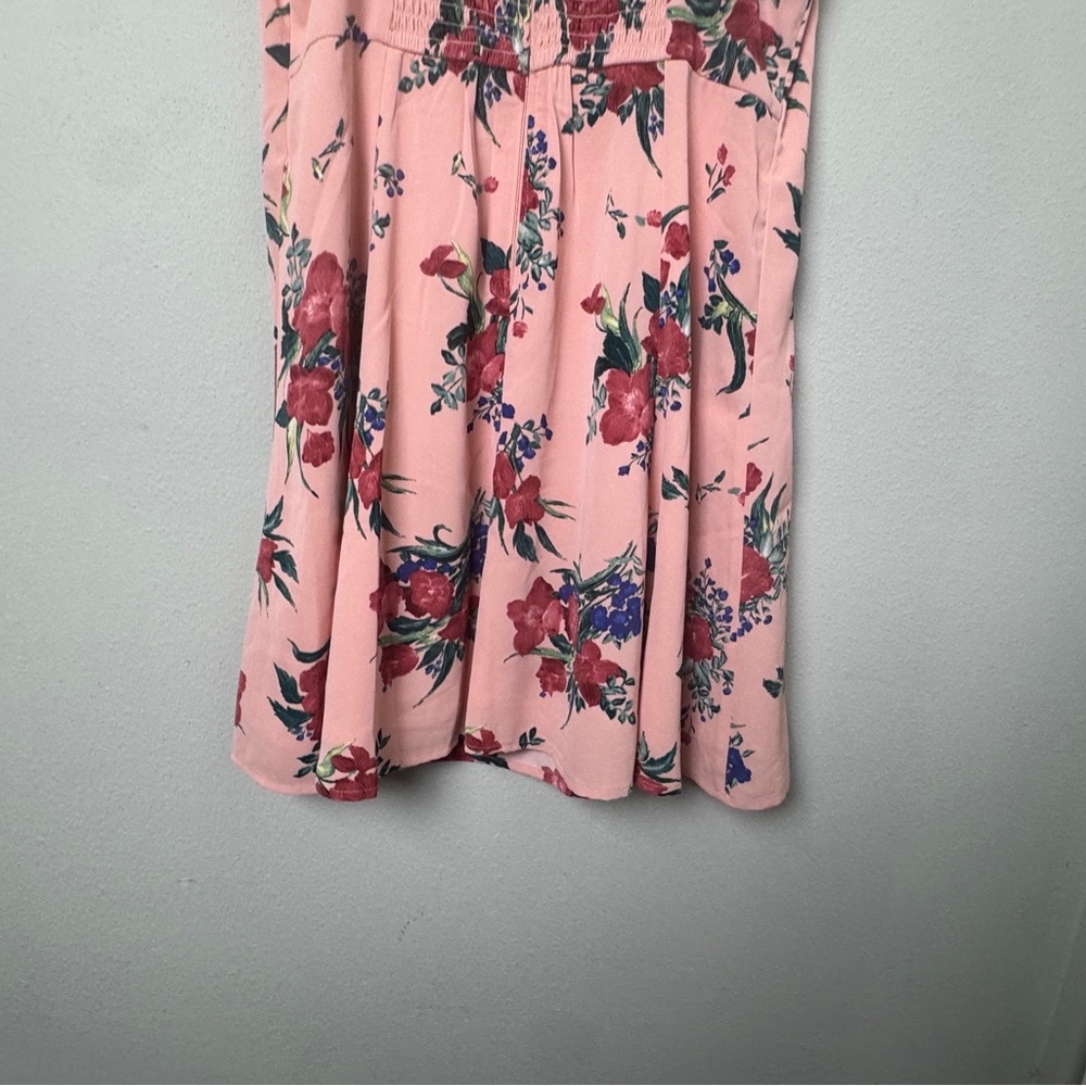 Abercrombie & Fitch Fit and Flare‎ Squareneck Smocked Mini Dress Blush Floral M - Picture 12 of 16